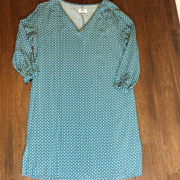 Old Navy Teal Print Dress - Picture 3 of 6